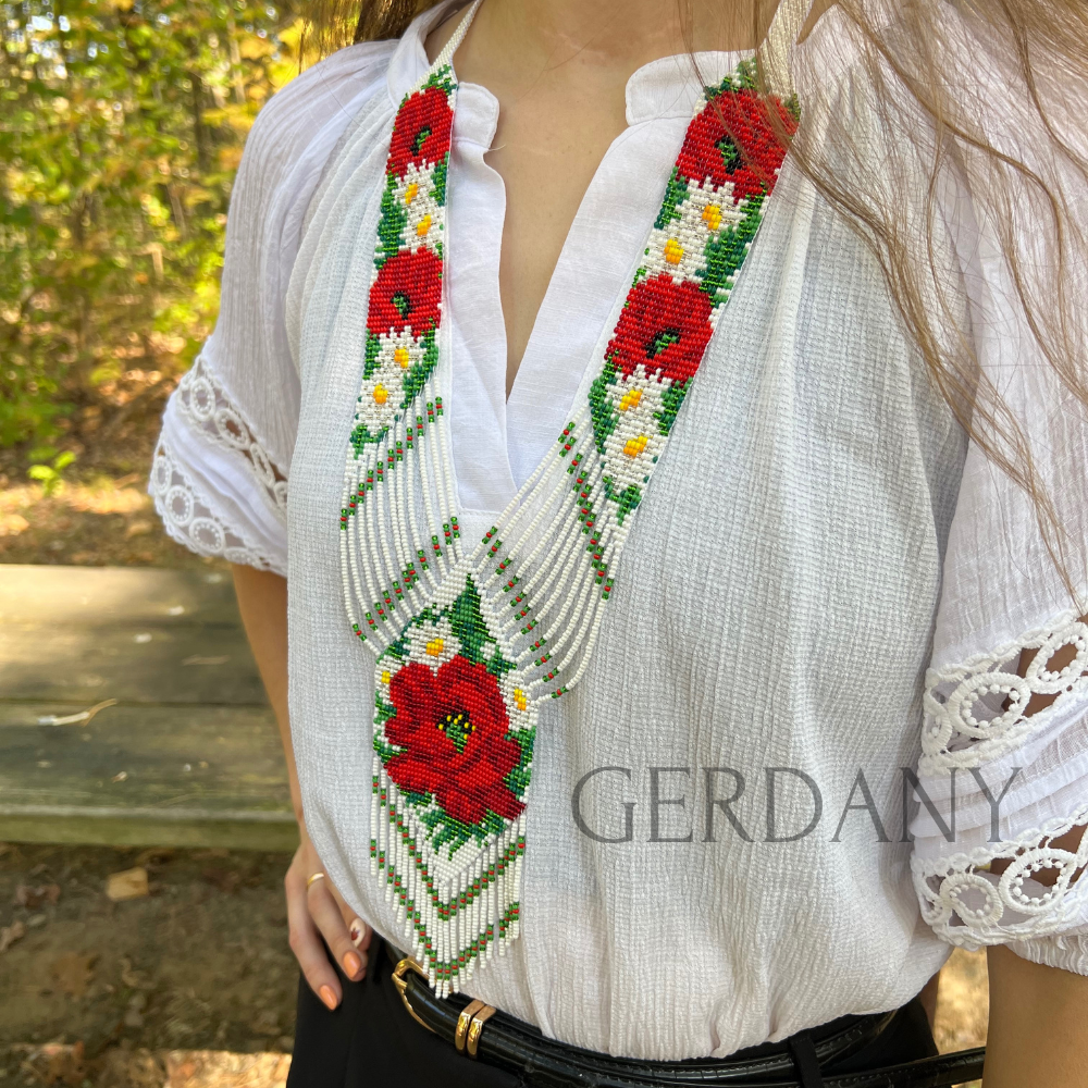 Гердан «Червоний мак» 🌺