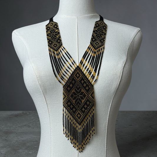 Гердан широкий «Чорний із Золотим»