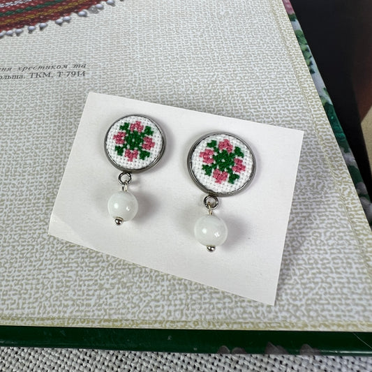 Сережки з мікровишивки