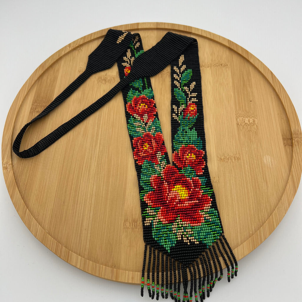 Гердан Прямий «Чорний з Маками та Колосками»