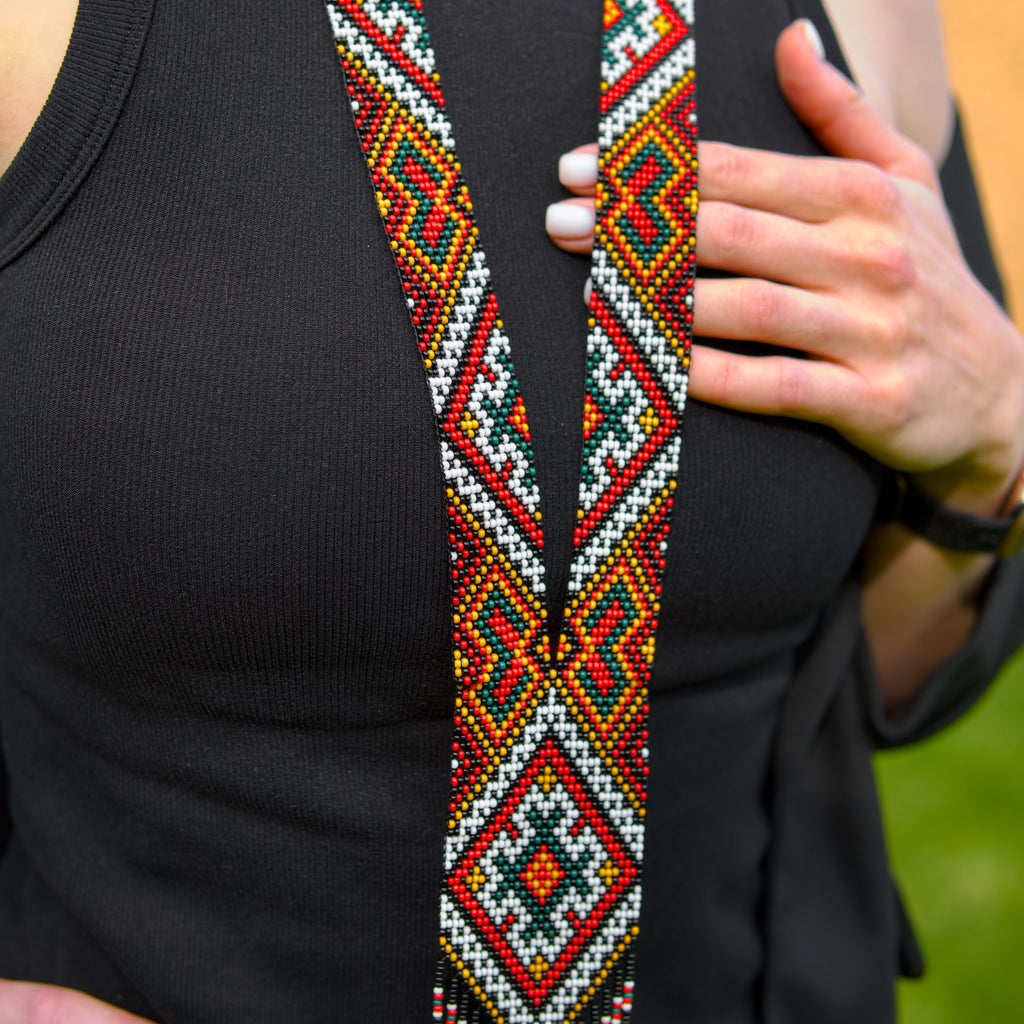 Straight Hutsul Beaded Necklace