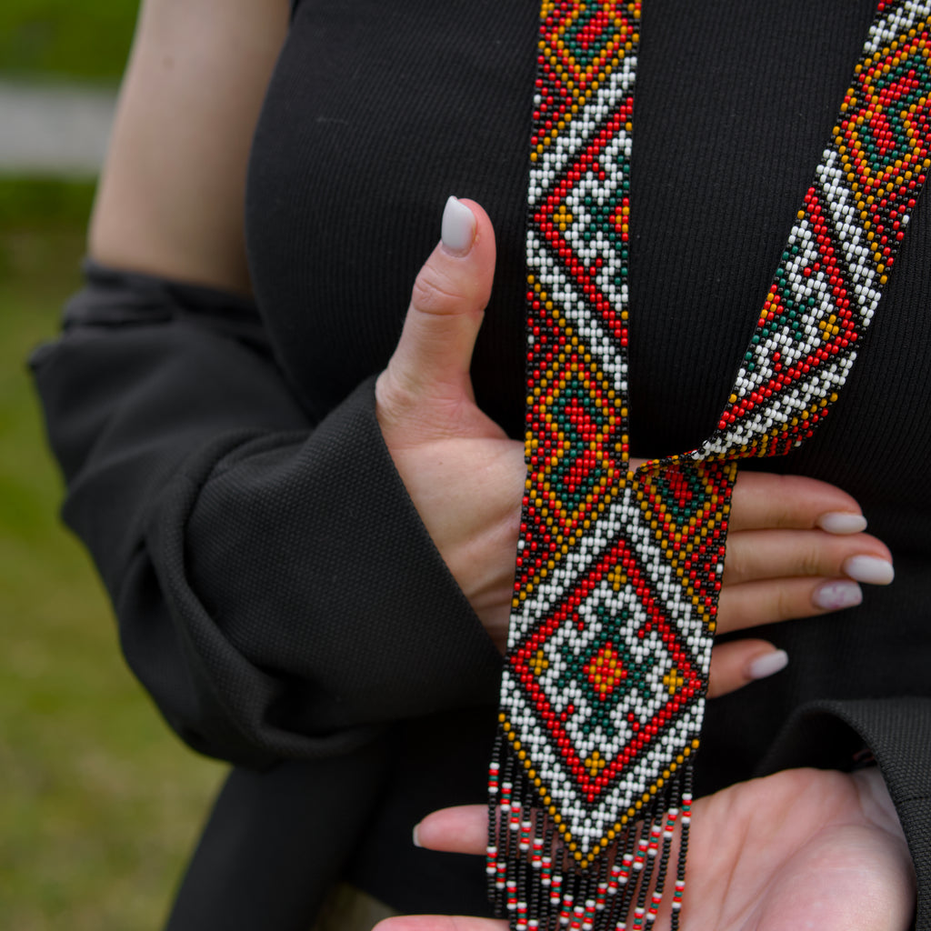 Straight Hutsul Beaded Necklace