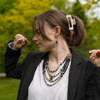 Necklace with Zgarda + Earring | Dalmatian Jasper