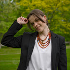 Necklace with Zgarda + Earring | Carnelian