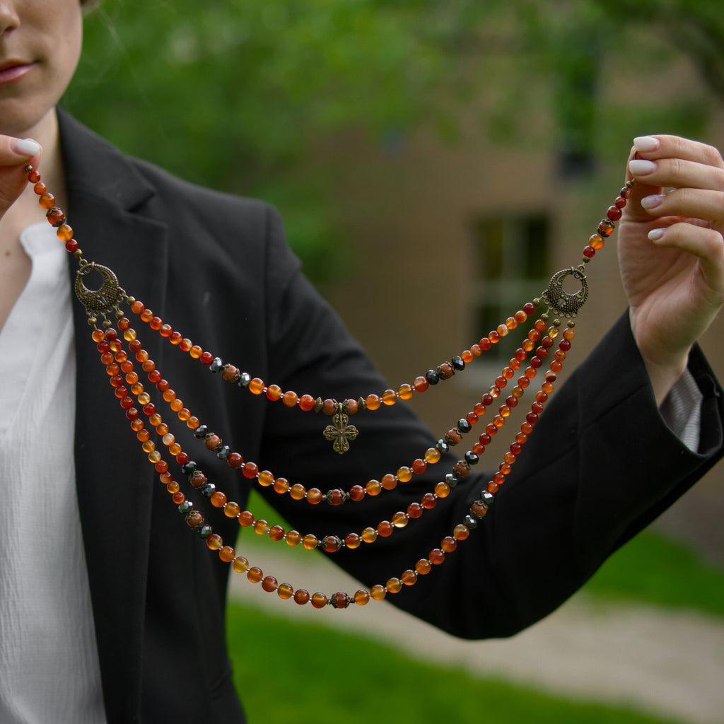 Necklace with Zgarda + Earring | Carnelian