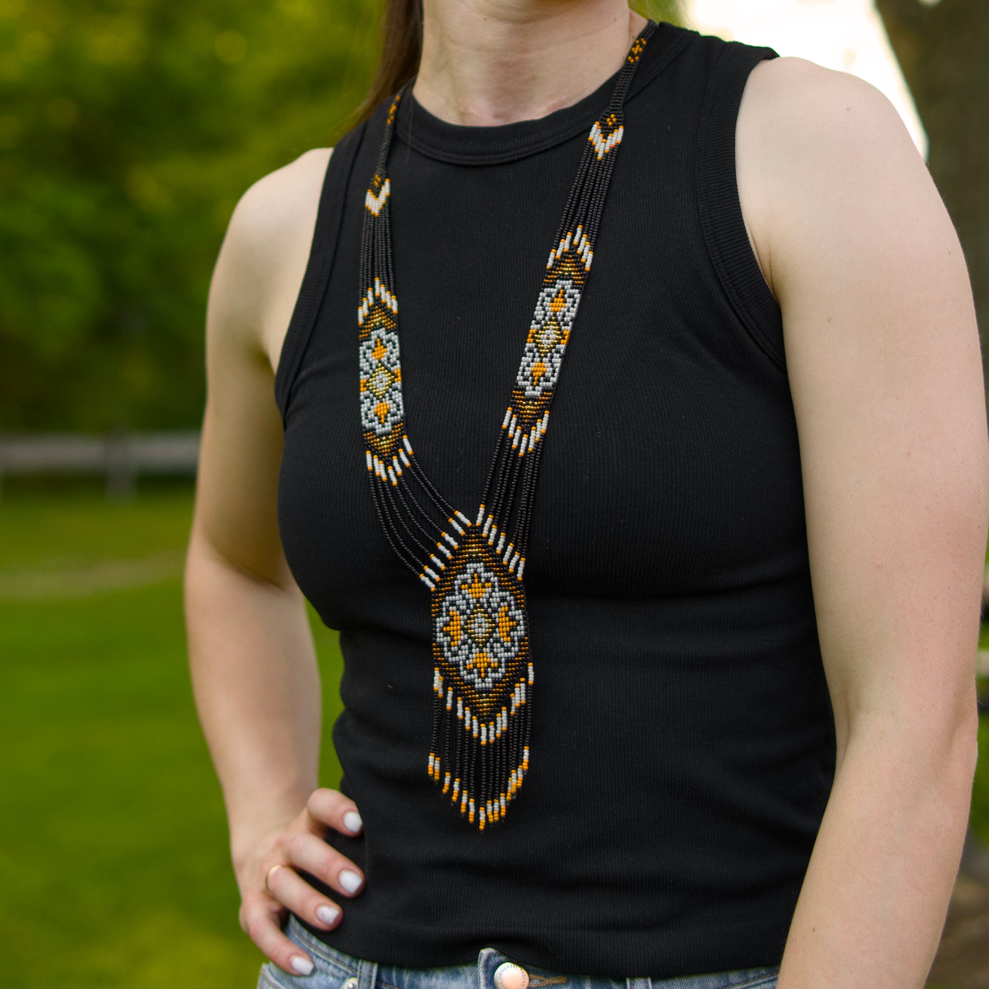 Beaded Necklace “Forest Song”