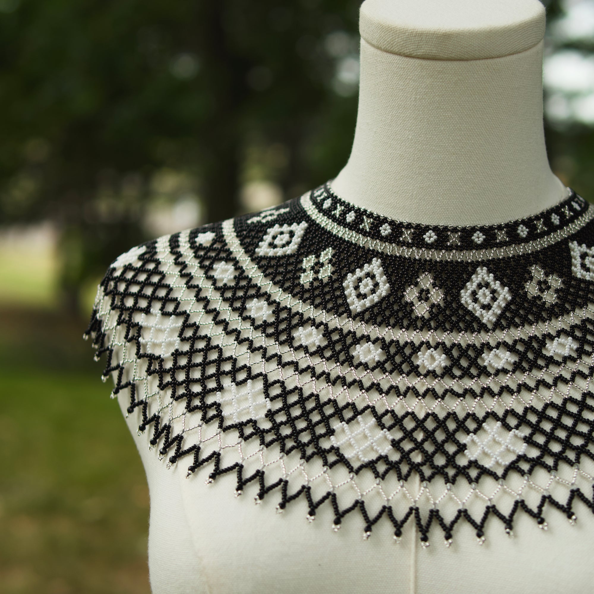 Ukrainian Beaded Kryza “Silver Night”