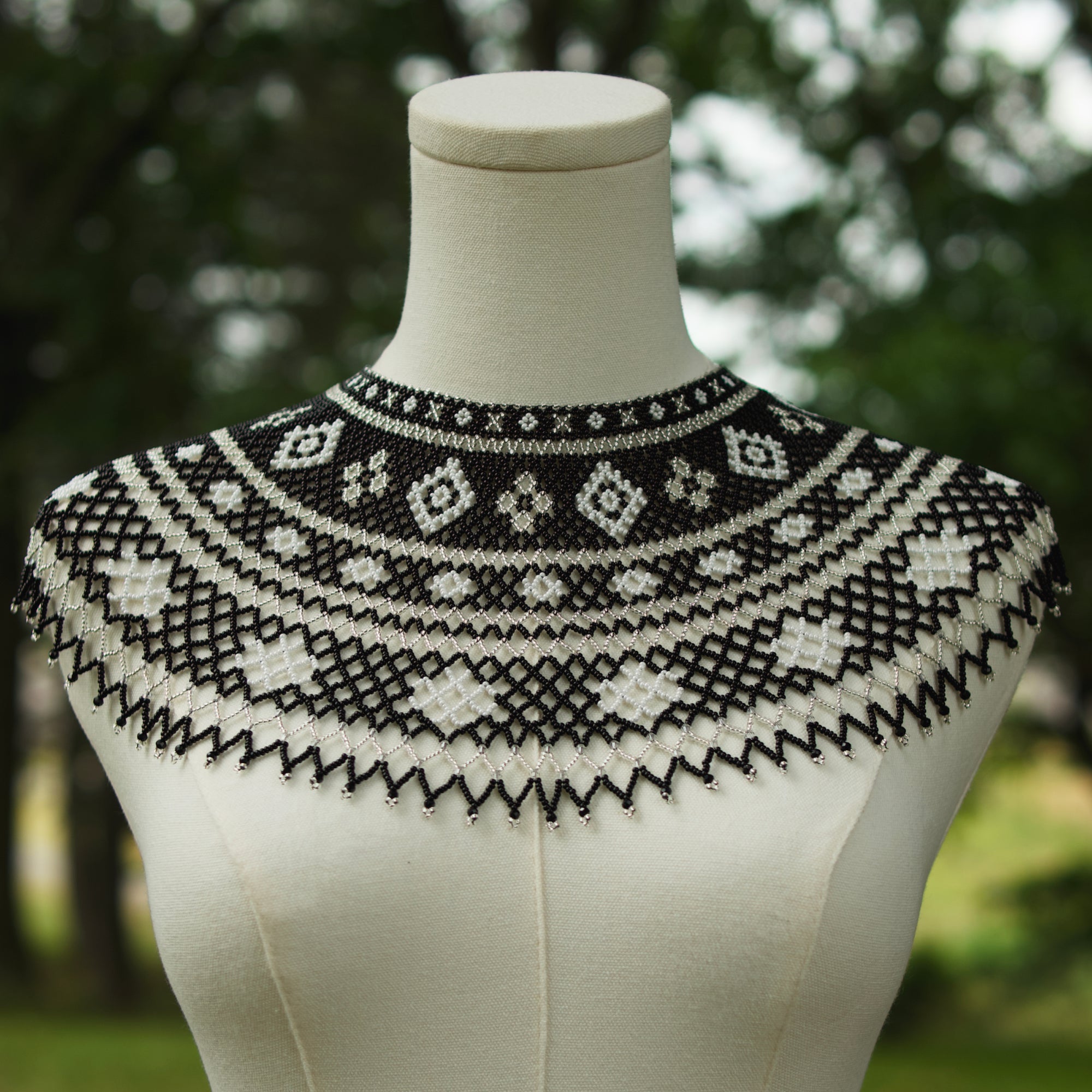 Ukrainian Beaded Kryza “Silver Night”