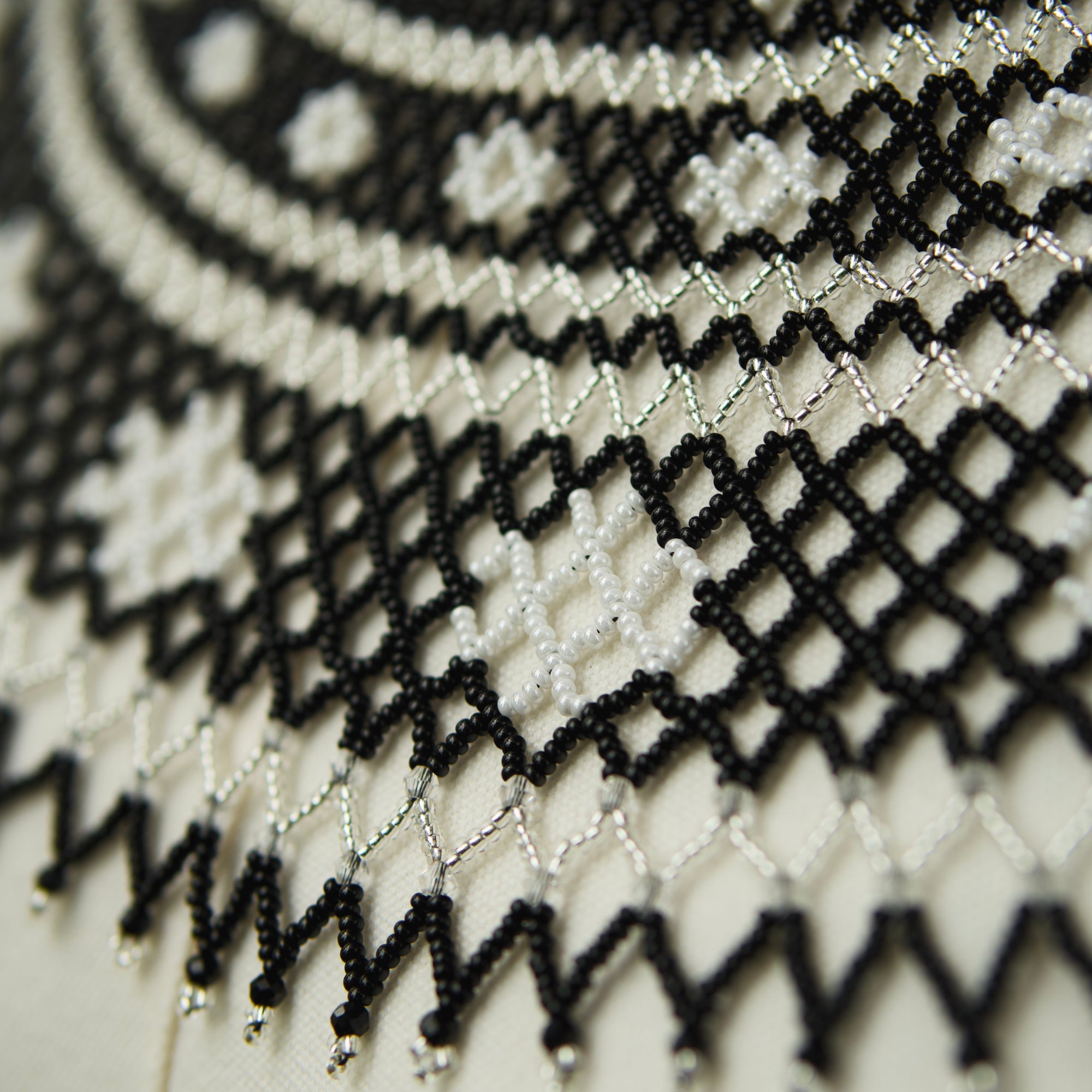 Ukrainian Beaded Kryza “Silver Night”