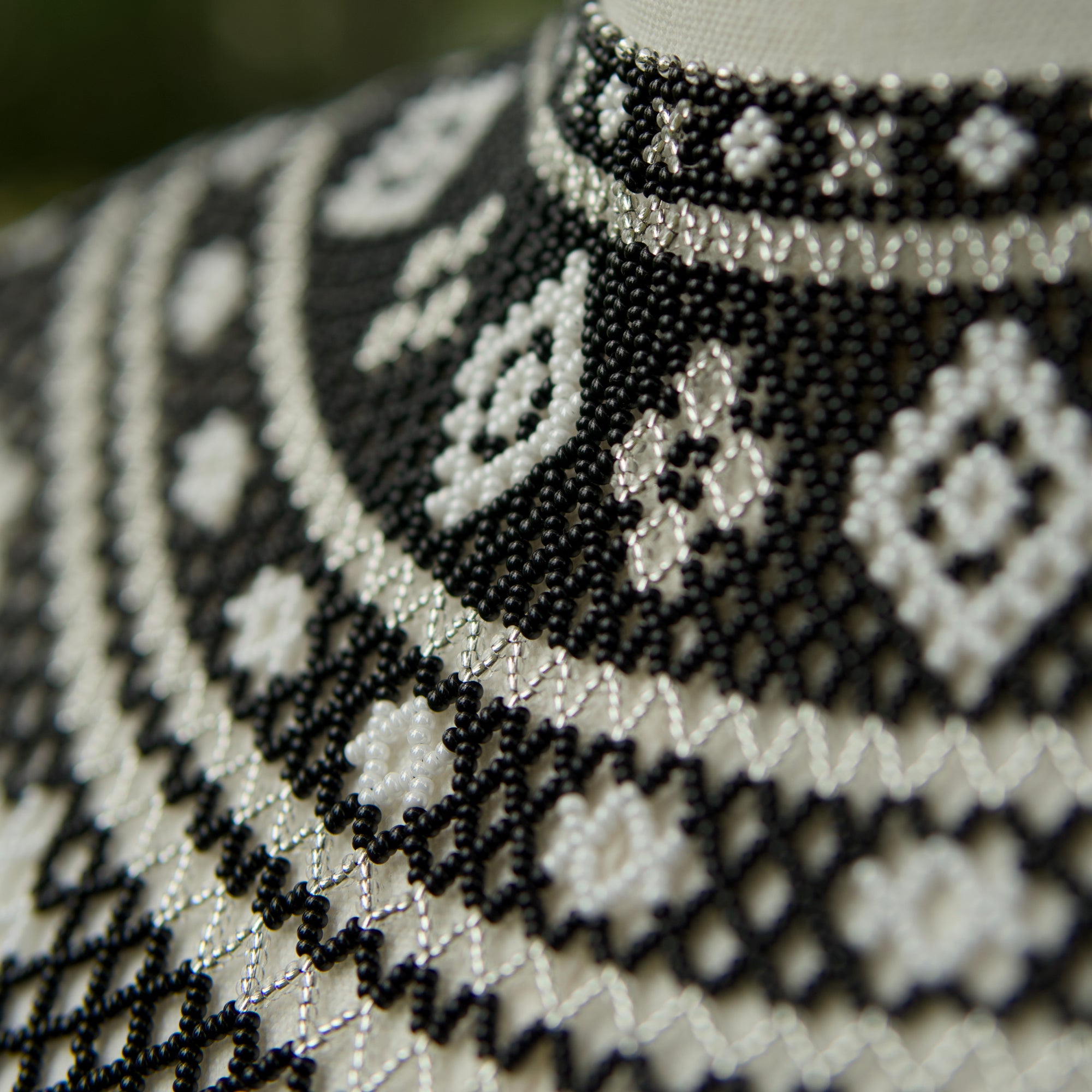Ukrainian Beaded Kryza “Silver Night”