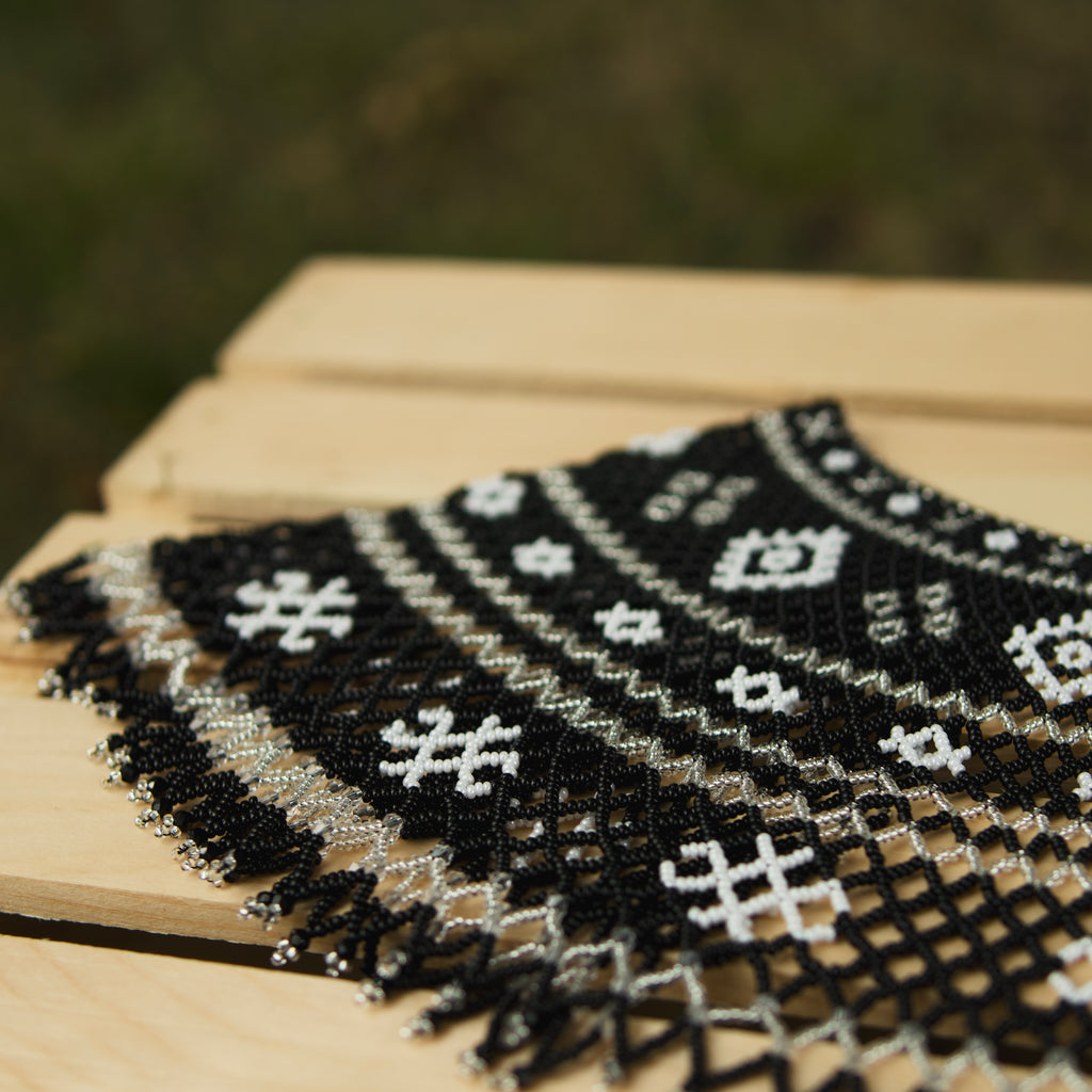 Ukrainian Beaded Kryza “Silver Night”