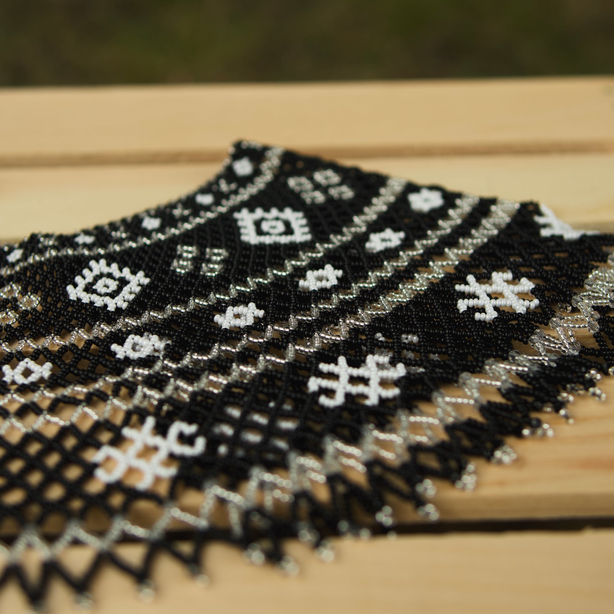 Ukrainian Beaded Kryza “Silver Night”
