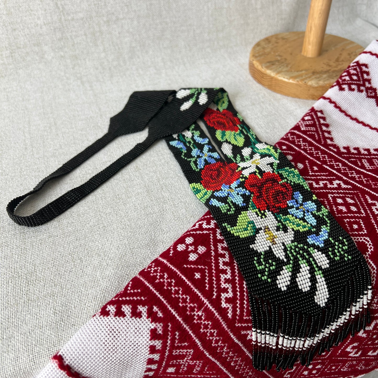 Wide Straight Gerdan Necklace “Garden of Moonlight”