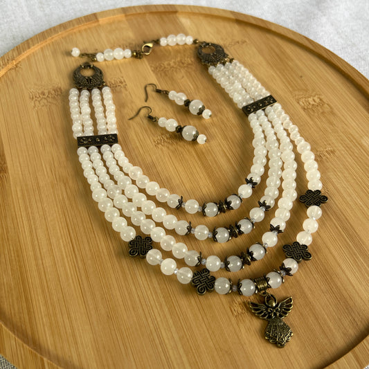 Necklace with Zgarda + Earring | Glass