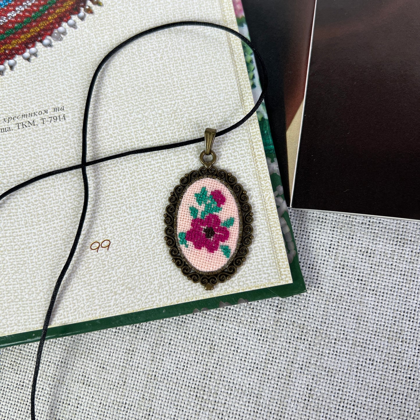Micro-Embroidery Pendant