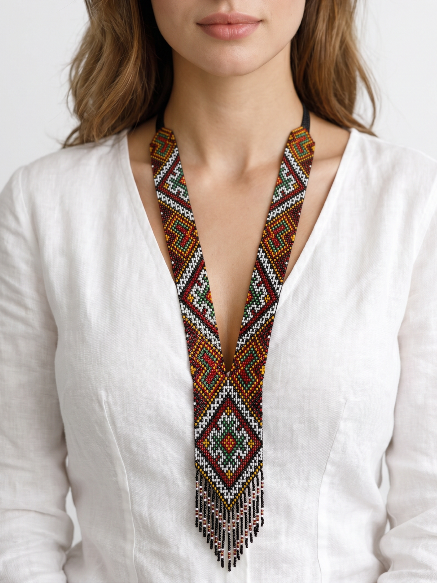 Straight Hutsul Beaded Necklace