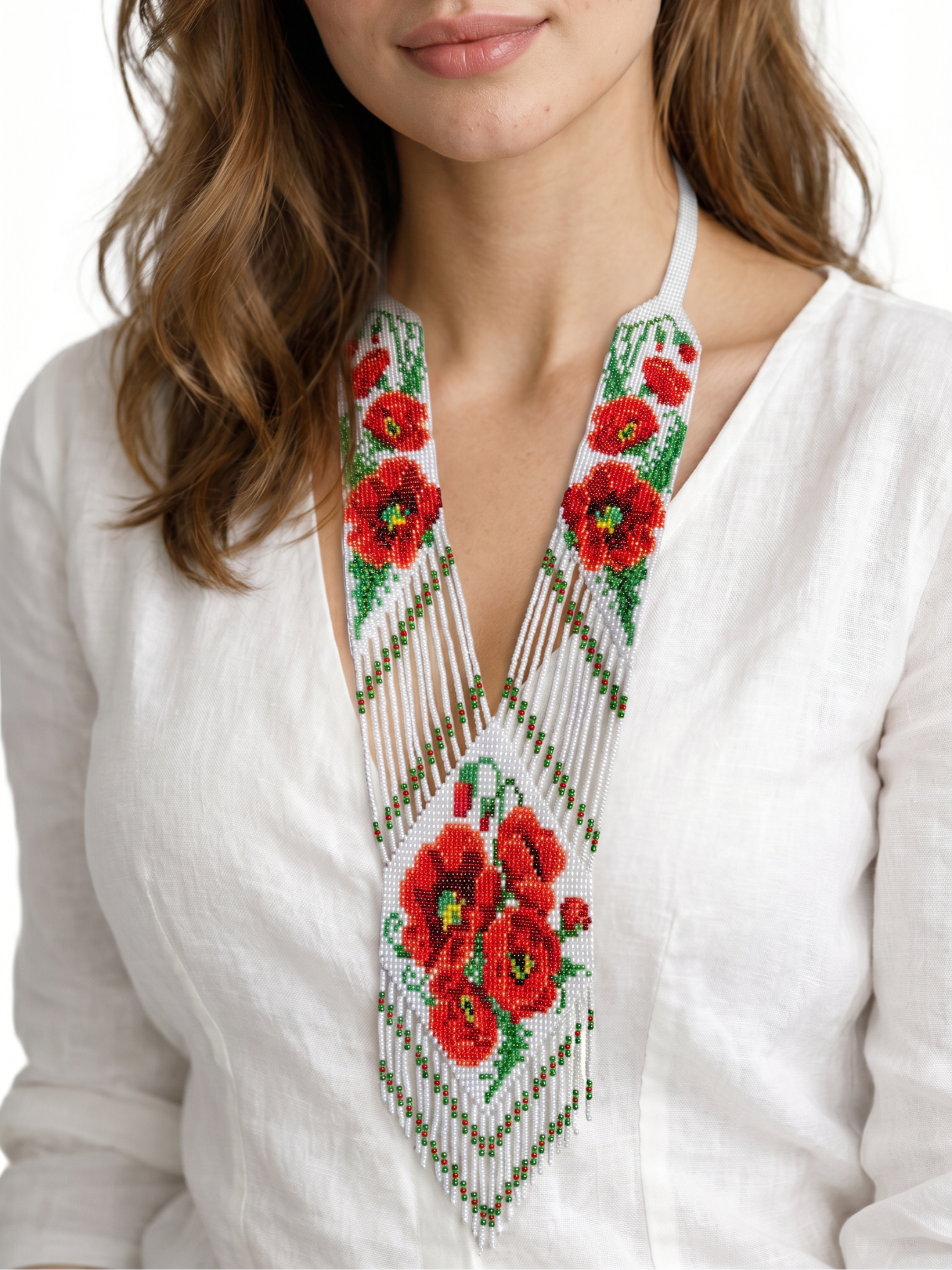 “Red Poppies” Gerdany Necklace